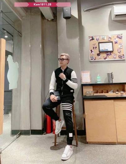 Bộ Nỉ Nam - Bộ Thể Thao Phối Tay Trắng - chất liệu nỉ da cá cao cấp, phong cách thể thao, màu đen, full size - BD020