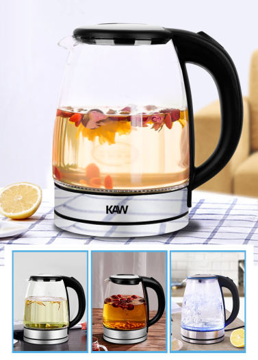 Bán Máy Nước Nóng, Ấm Siêu Tốc KAW, Bình Đun Nước Siêu Tốc Thủy Tinh Cao Cấp, Thiết Kế Sang Trọng, Chất Liệu Thủy Tinh Cao Cấp, Nấu Nước Trong 30S - Bảo Hành Uy Tín 1 Đổi 1.(Giá Giảm-50%)