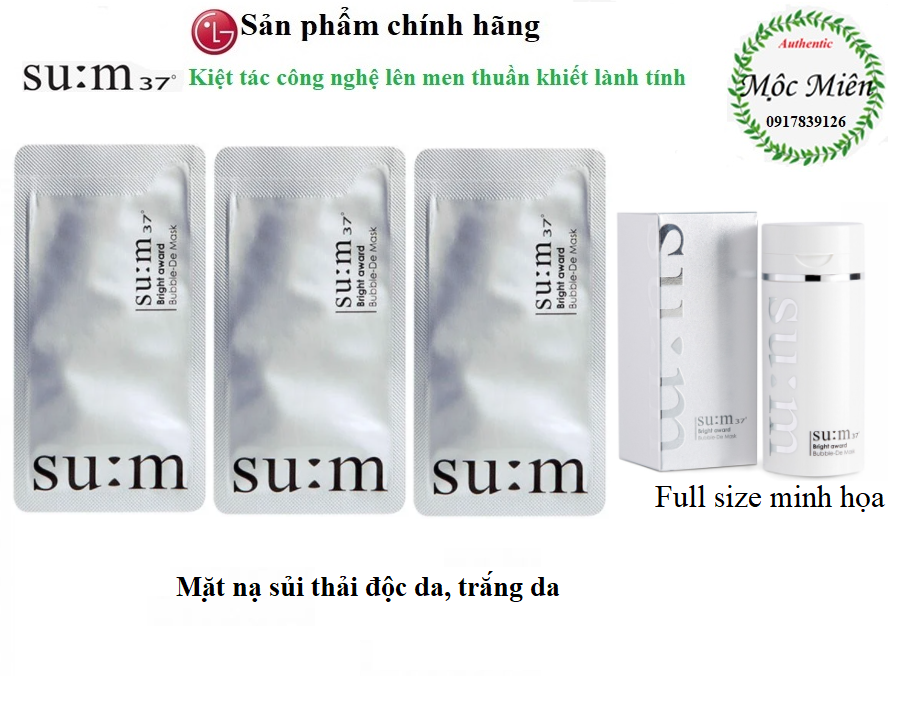Combo 1/10/30 gói mặt nạ sủi bọt thải độc sum trắng su:m37 bright award bubble-de mask 4.5ml