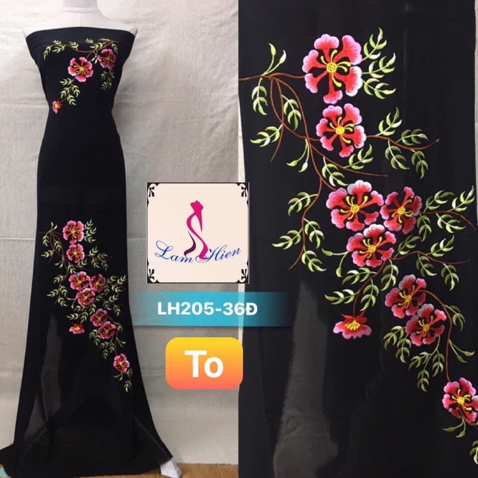 Lâm Hiền-Vải áo dài thêu LH205, rẻ, đẹp, thời trang