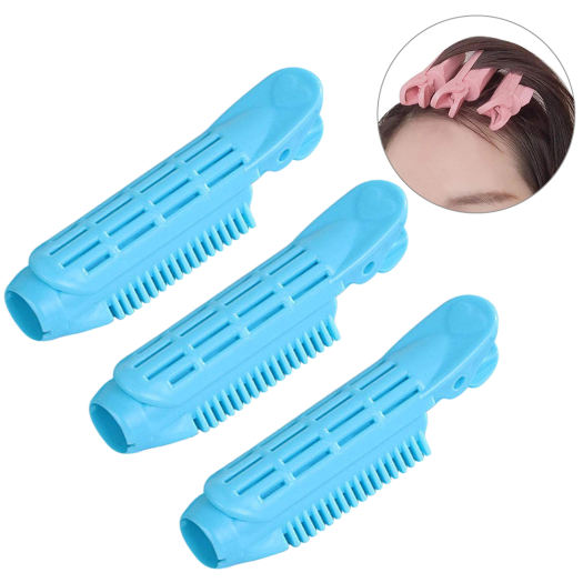 3 Cái Kẹp Tóc Fluffy Clip Tự Quấn Root Tóc Quăn Curler Clip Nhựa Xoăn Phồng Con Lăn Công Cụ Tạo Kiểu Tóc (Xanh Nhạt)