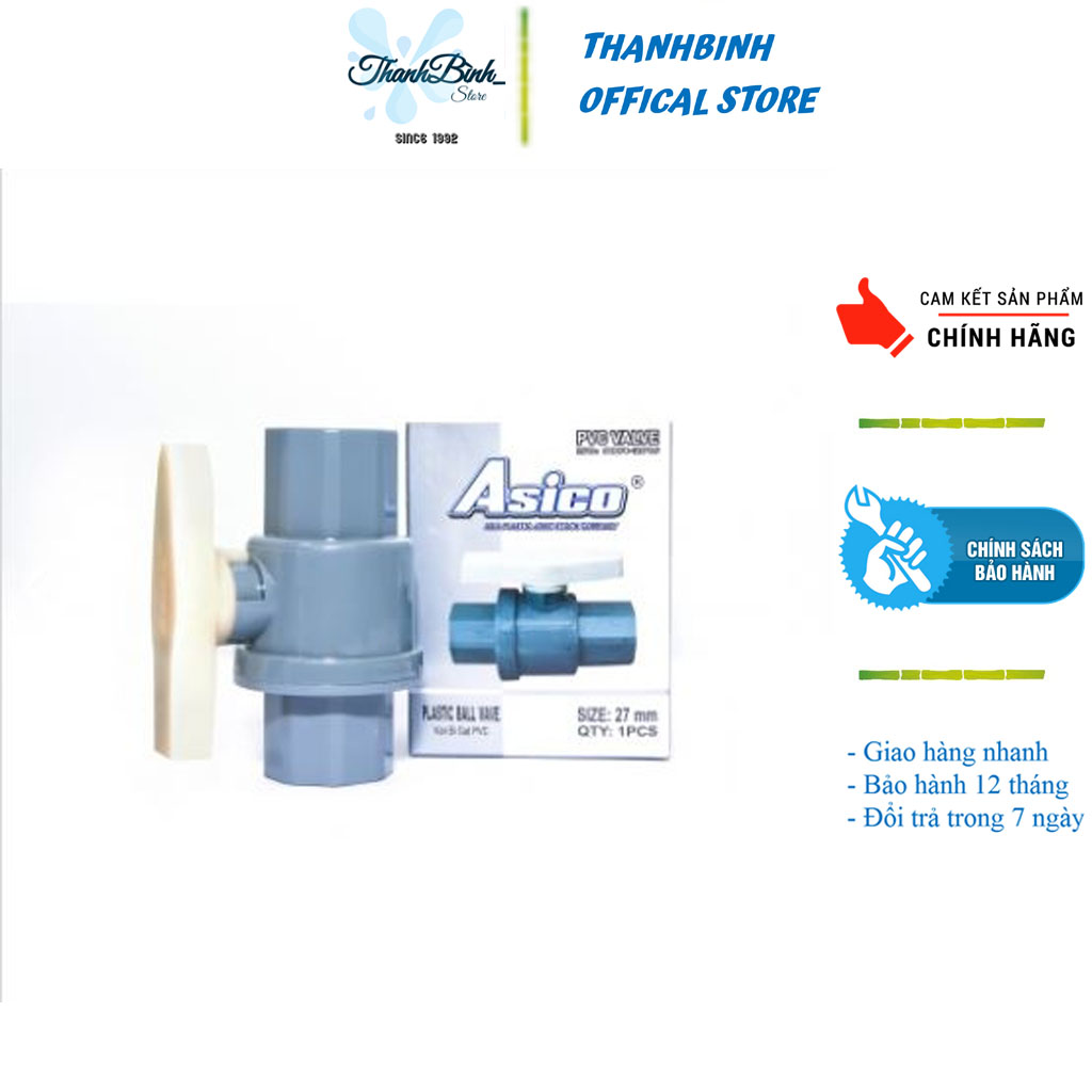 Van nhựa/ van cầu pvc phi 34 mm- asico/ hàng đẹp