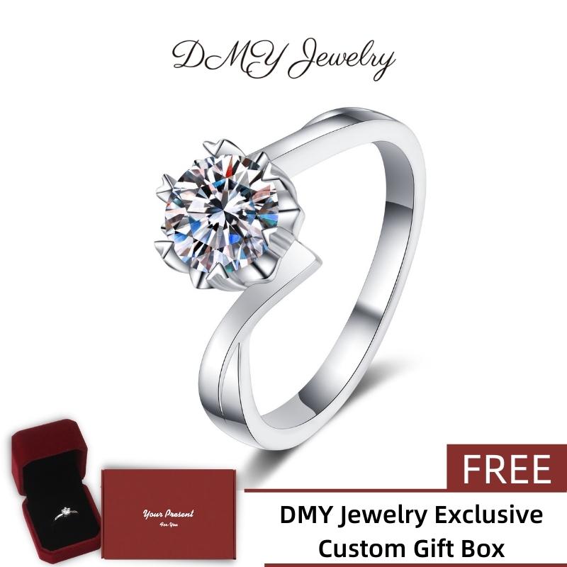 DMY Jewelry Diamond Ring For Women/Moisanite Ring/Moissanite Diamond Ring/Moissanite Jewelry/Woman Jewellery Ring/925 Silver Ring/Silver Ring Women/Moissanite Ring Gra/Moissanite Ring 0.5 Caret/2CT Moissanite Ring  Engagement Ring/Snowflake Design Ring
