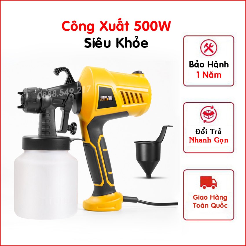 Súng phun sơn dùng điện công nghê mới - máy phun sơn cầm tay đa năng 3 chế độ công suất 500w