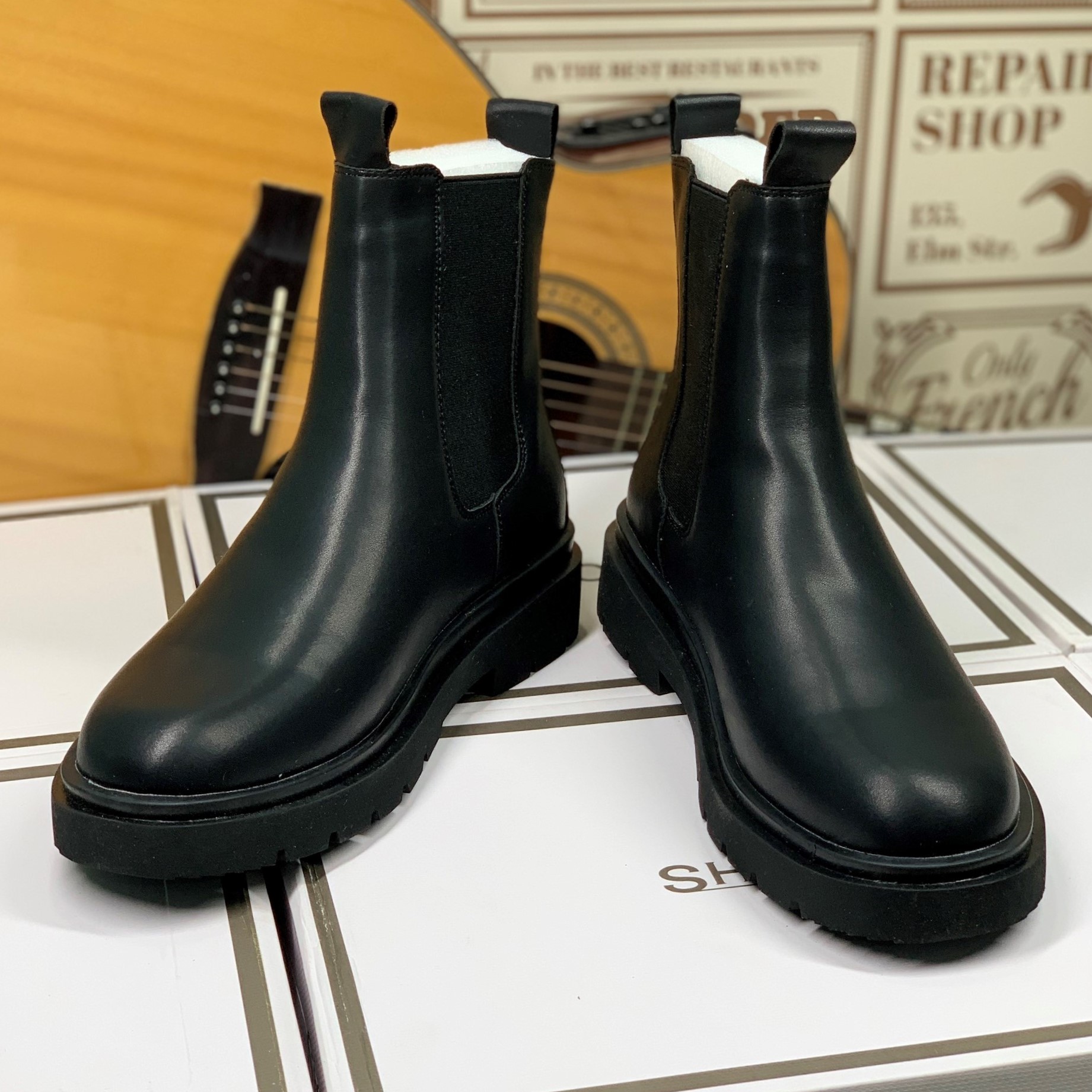 Giày bốt da nam - Chelsea Boots - tăng chiều cao phong cách Ulzzang mã CHEL H