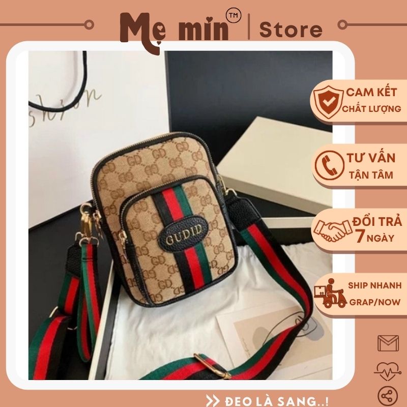 Túi Đeo Chéo ❤️SIÊU RẺ❤️ Túi Đeo Điện Thoại Dáng Đứng Gu Chì Phối Kẻ Phong cách Trẻ Trung A112 - MEMIN