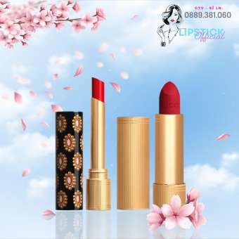 Son Gucci Rouge De Beaute Brillant Glow & Care Lip Colour, Son Dưỡng có màu Gucci Matte 505
