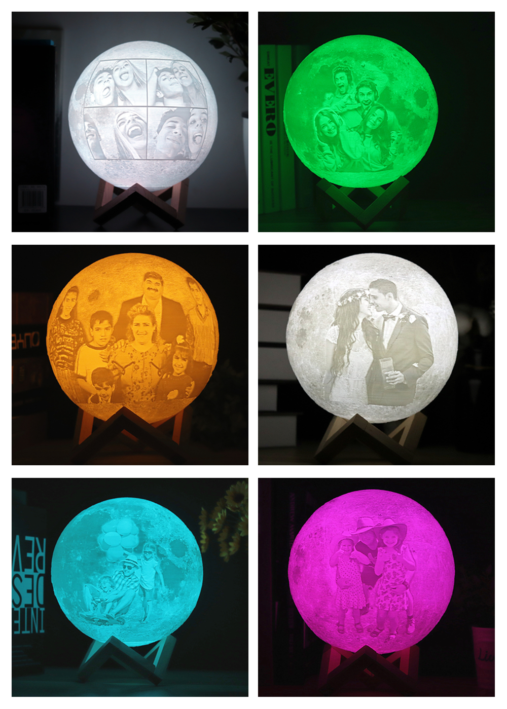 personalized 3d photo moon lamp