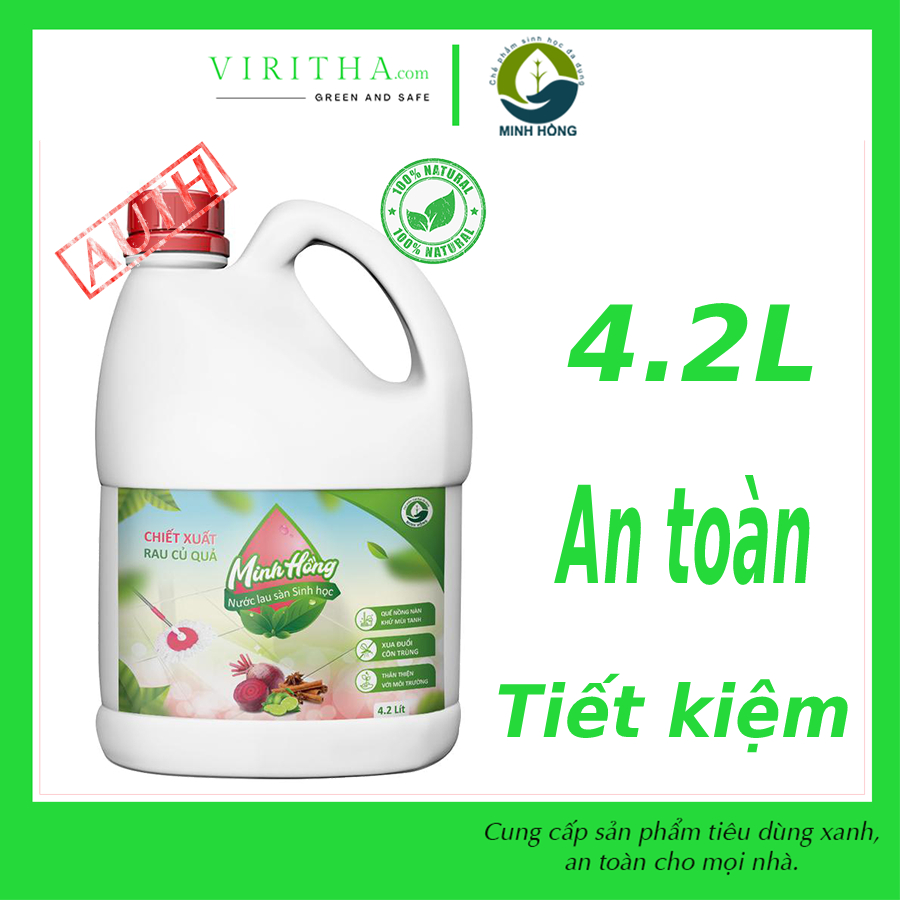[HỎA TỐC HCM] Nước Lau Sàn sinh học Minh Hồng an toàn cho bé chai 4.2L