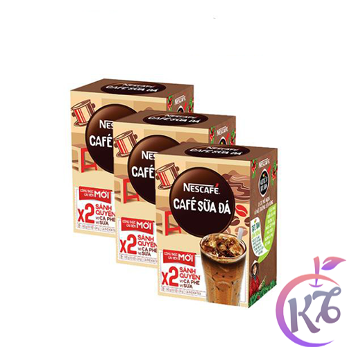 [FreeShipMAX] Combo 3 hộp Nescafe sữa đá hộp 10 gói x 24g (240g) công thức cải tiến mới X2 sánh quyệ