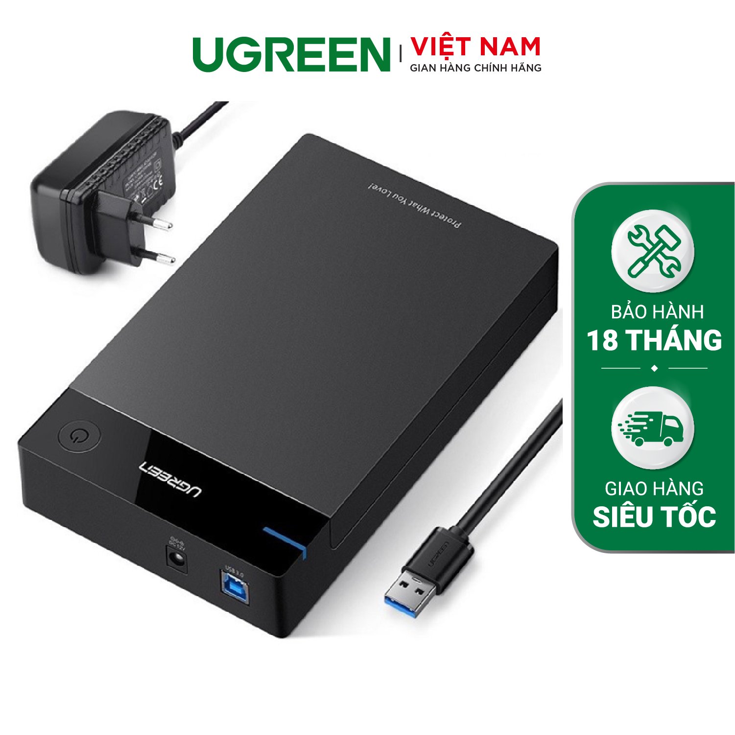 Hộp đựng ổ cứng SATA 3.5/2.5 inch USB 3.0 UGREEN US222  Hỗ trợ 10TB | Tốc độ truyền dữ liệu cao Bảo hành 18 Tháng 1 Đổi 1 50422 50423