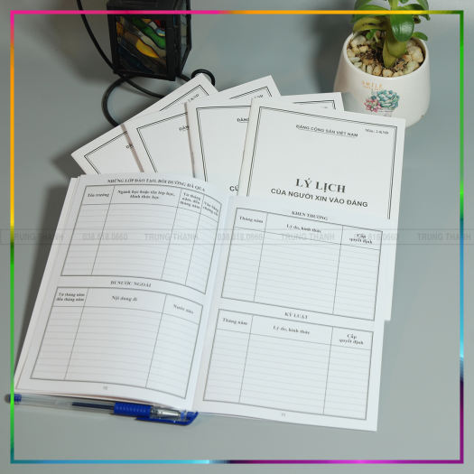 LÝ LỊCH ĐẢNG VIÊN mẫu 1-HSĐV ( Loại 24 trang, 28 trang và loại 32 trang ) - CHUẨN MẪU