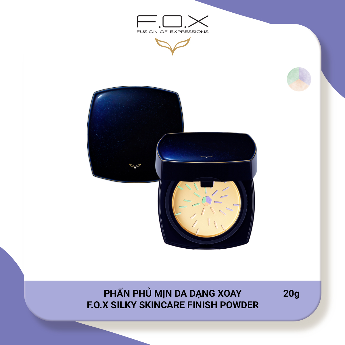 Phấn Phủ Mịn Da Dạng Xoay FOX Silky Skincare Finish Powder 20g - FOX Mỹ phẩm thiên nhiên