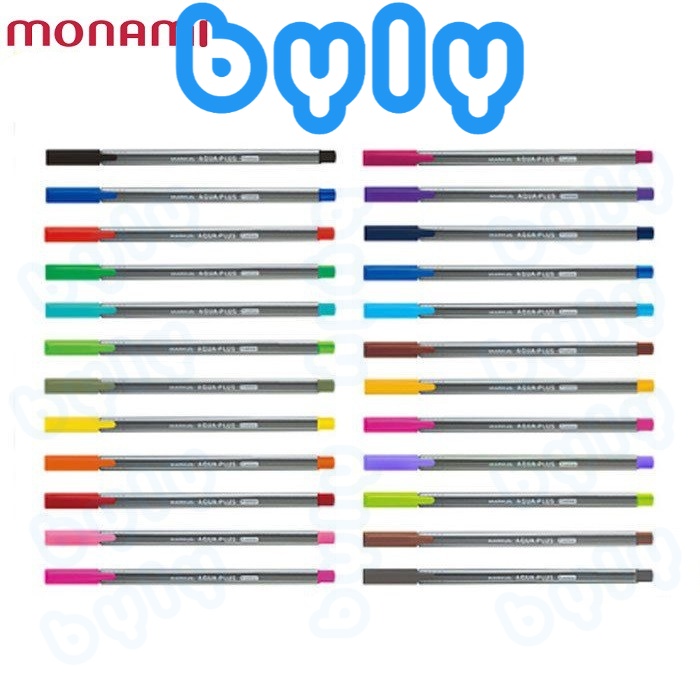 Fineliner - bút lông kim màu 03mm Aqua Plus Monami Korea - mau khô màu sắc đa dạng sản phẩm chất lượng cao