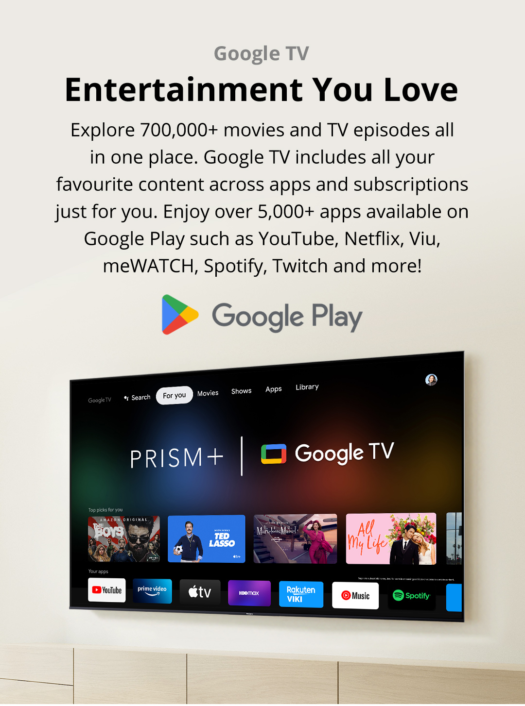 PRISM+ S40 DLED | Google TV | 40 pollici | Quantum Colors | Google Playstore | HDR10 | Dolby Vision | Dolby Atmos [Consegna in 5-7 giorni lavorativi]