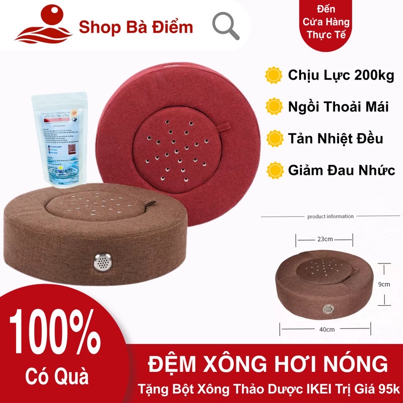 Đệm xông ngải cứu | đệm xông nóng - tặng thảo dược xông năng lượng ikei 50gr - shop bà điểm.