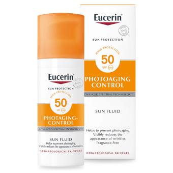 Kem chống nắng giúp giảm nếp nhăn và ngăn ngừa lão hóa Eucerin Sun Fluid Photoaging Control SPF 50