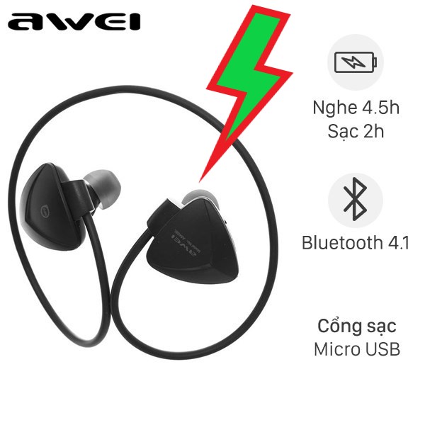 Tai nghe Bluetooth NFC Awei A840BL- vòng cổ thể thao đậm chất thể thao