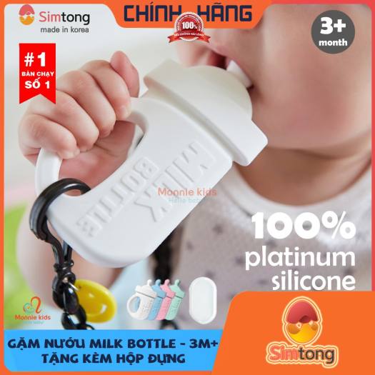 Gặm Nướu 🍼 MILK BOTTLE 🍼 HÀN QUỐC, Platinum Silicone, Tặng Kèm Hộp Đựng