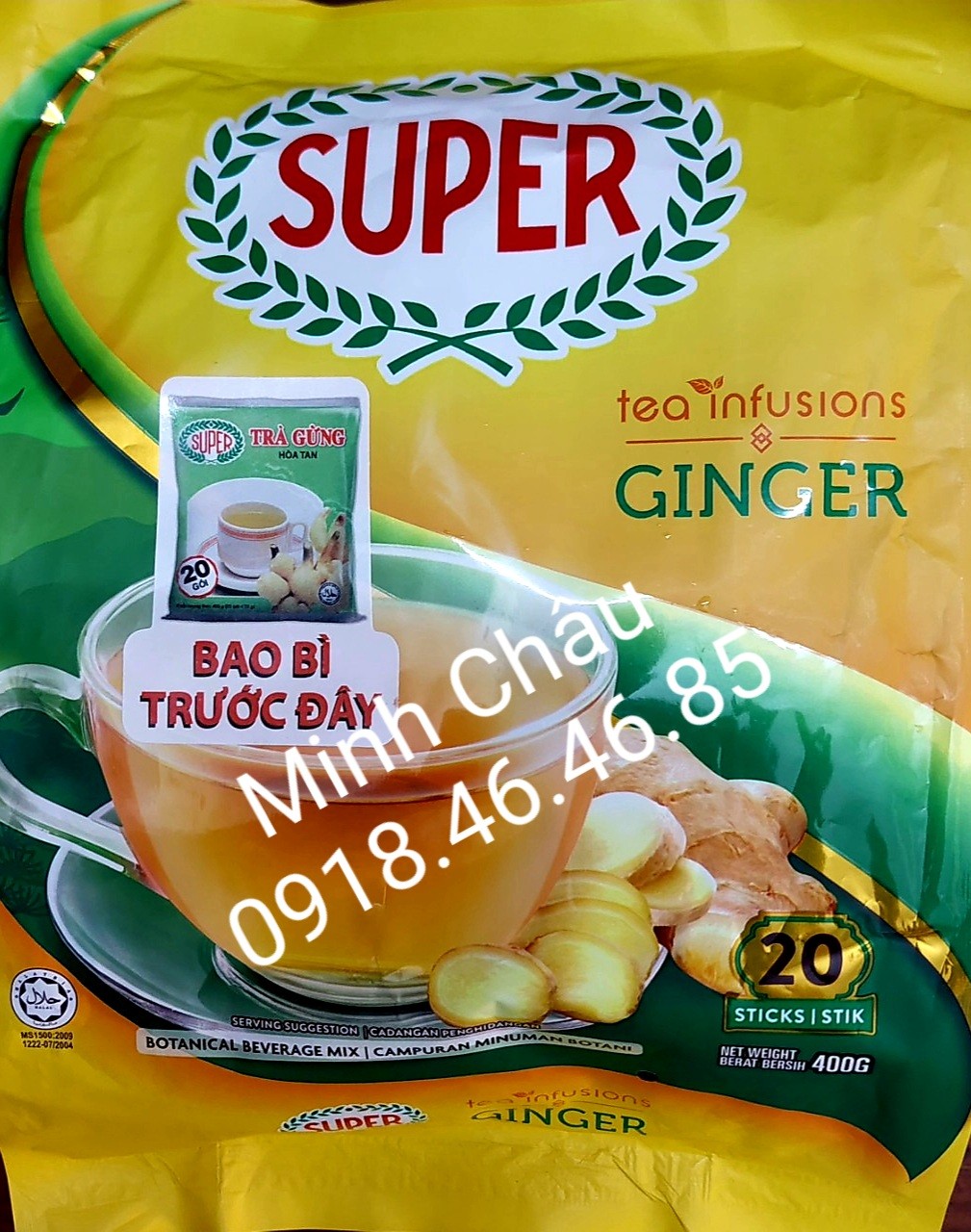 Trà Gừng hòa tan nhập khẩu SUPER Malaysia DATE MỚI 2025