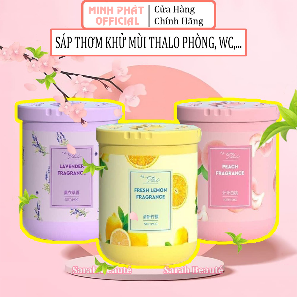 Sáp thơm mùi tự nhiên Thalo set 4 hộp để mọi ngóc ngách trong nhà, ô tô - Sáp khử mùi hôi, làm thơm không khí hộp 190gr