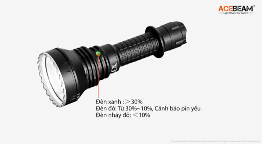 Đèn pin chiếu xa ACEBEAM L19 độ sáng 1650lm chiếu xa 1300m bóng LED PM sử dụng pin 21700 Đèn Đèn pin