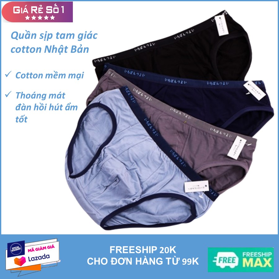 Combo 5 quần sịp chéo cotton cao cấp, quần sịp nam chất thun lạnh mềm êm, quần lót nam, quần sịp nam tam giác Nhật Bản