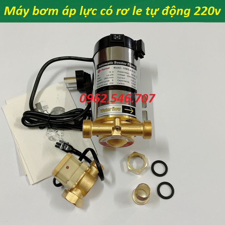 Máy bơm tăng áp cho máy giặt, bình nóng lạnh, tưới cây vòi nước gia đình 100W Rơ le tự ngắt - Lõi Dây đồng
