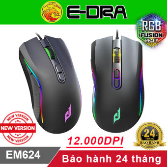 Chuột Gaming E-DRA EM624 LED RGB 12000 DPI - Chuột chơi game giá rẻ e-dra