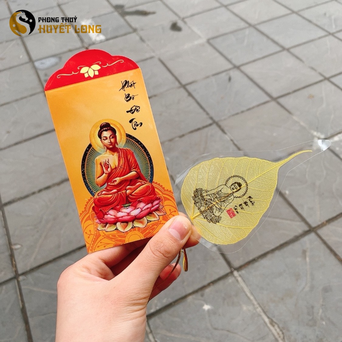 Lá bồ đề, lá bồ đề ép vàng may mắn, bình an, lá bồ đề tây tạng