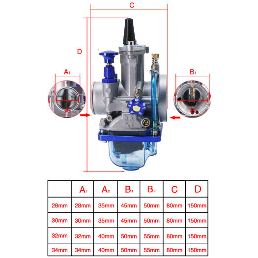 30mm ZSDTRP -carburateur PWK 21 24 26 28 30 32 34mm, pour moto de