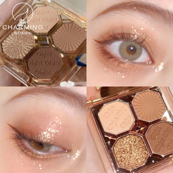 Bảng Phấn Mắt Lấp Lánh Quyến Rũ 4 Màu Bảng Phấn Mắt Sáng Mờ Bảng Phấn Mắt Ngọc Trai Bảng Trang Điểm Mắt Mỹ Phẩm Làm Đẹp