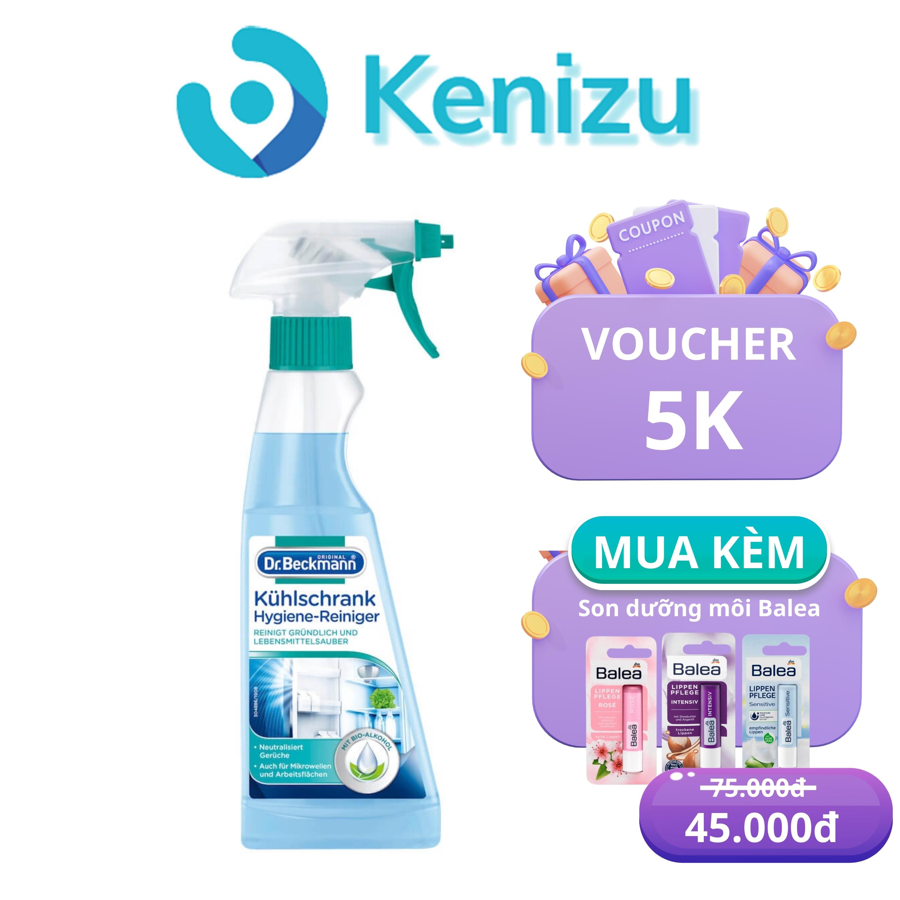 Dung dịch vệ sinh tủ lạnh Dr BECKMANN diệt khuẩn và khử mùi tủ lạnh dung tích 250ml