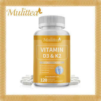Mulittea Viên nang Vitamin D3 K2 thuần chay 5000 IU (125 mcg) Vitamin D hỗ trợ sức khỏe xương, răng, cơ và miễn dịch