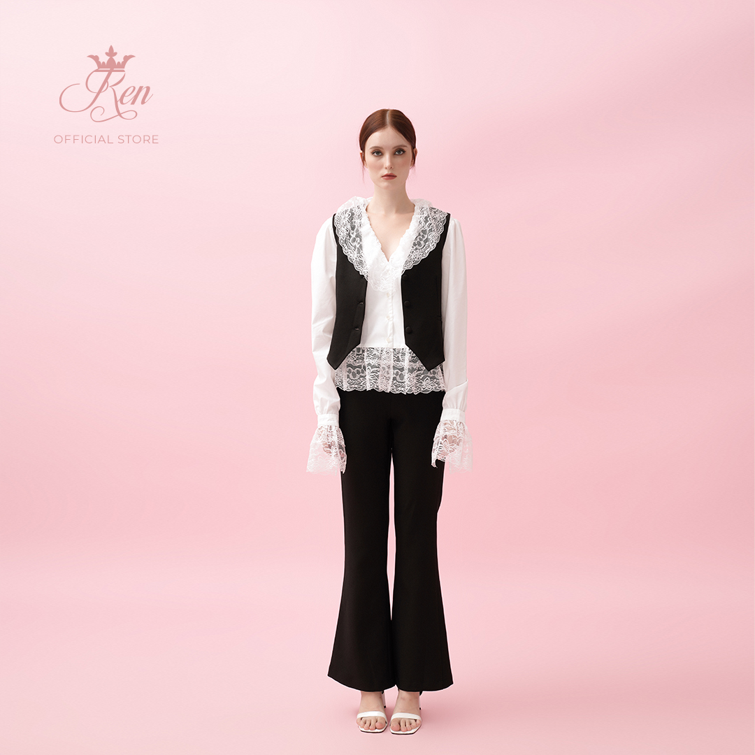 REN BY TEE - Quần Ống Loe Dây Kéo Liền Hông