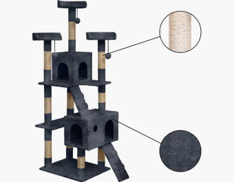 Trụ cào móng cho mèo cỡ đại cao 185cm - nhà cho mèo mẫu mới- Trụ cào mèo, Cây leo nhiều tầng
