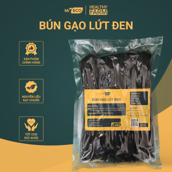 Bún Gạo Lứt Đen Hữu Cơ Mr.Eco Healthy Food Hỗ Trợ Giảm Cân, Eatclean Gói 500g