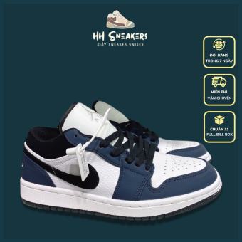 Giày thể thao nam nữ Jordan cổ thấp màu xanh navy - Giày Jordan JD1 thấp cổ xanh navy hàng 11 cao cấp Full Box