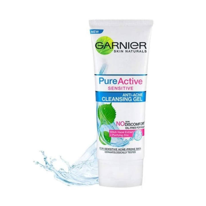 Garnier Pure Active Anti-Acne Cleansing Gel for Sensitive Skin 50ml 100ml - Sabun Wajah untuk Sensitif dan Berjerawat