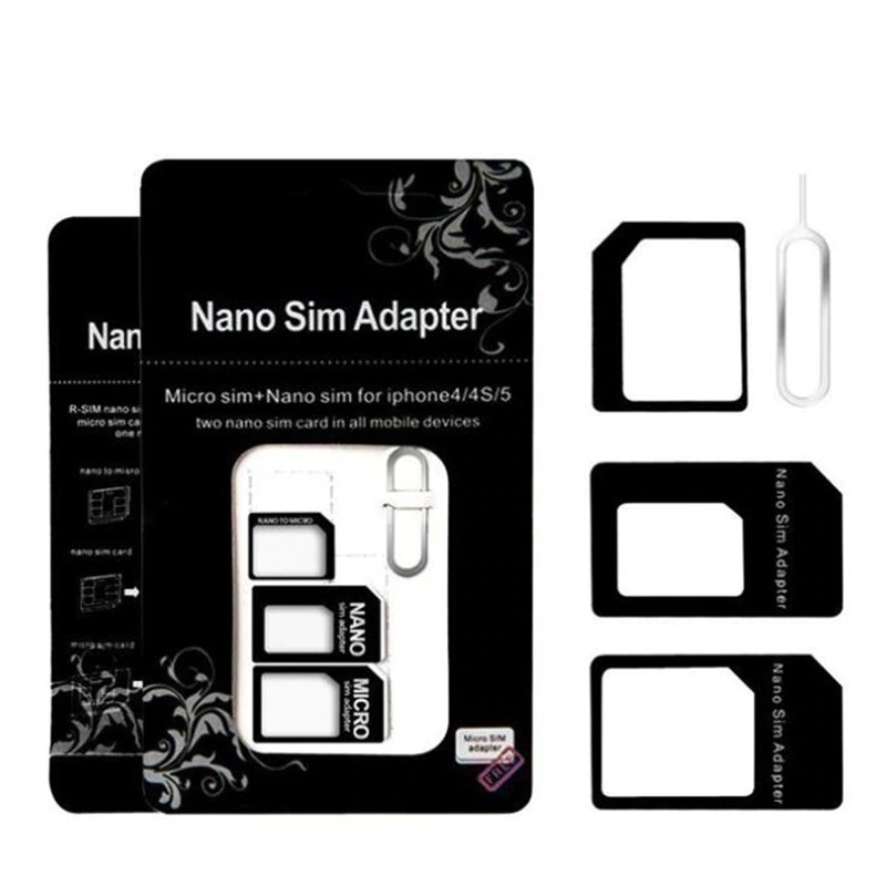 Sim Size Adapter Sim Card Holder 2-Pack SIM Card Adapter Kit - 4-in-1 Nano, Micro ...