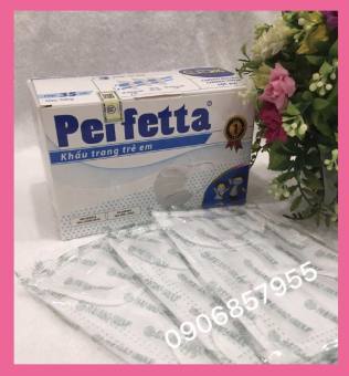 Khẩu trang y tế trẻ em cao cấp Perfetta 3 lớp - Hộp 35 cái màu trắng