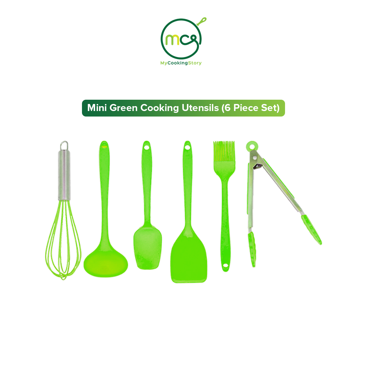 Gambar My Cooking Story   Mini Green Cooking Utensils (6 Piece Set) Orange Green