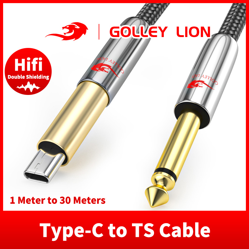 GOLLEY LION USB-C to 6.35mm 1/4 inch TS Audio Cable, Gold Plated USB Type C to 6.35mm 1/4 inch Male TS Mono Interconnect PVC Shelled Aux Adapter Cable ราคา 482 บาท*ส่งฟรี