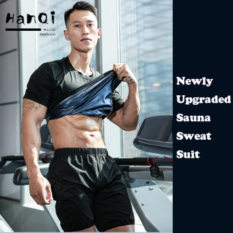 Hanqiaoxi Men's Sauna Suit Sweating Weight Loss Heat Sweating Clothes Sweating Pants