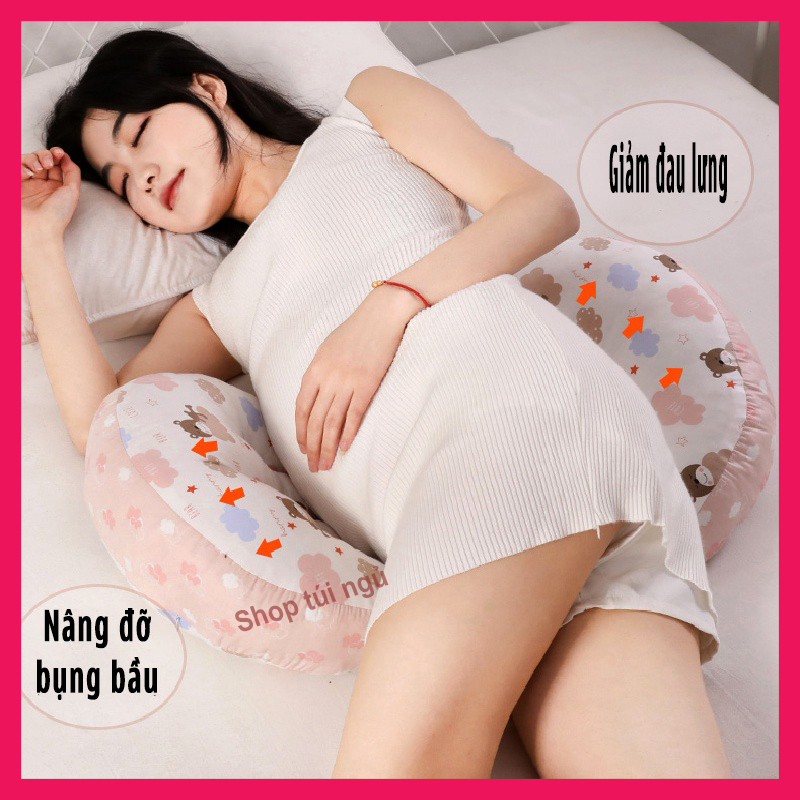 Gối đa năng dành cho bà bầu,size 80x30cm, chất vải thoáng mát, hô trợ nâng đơ bụng bầu