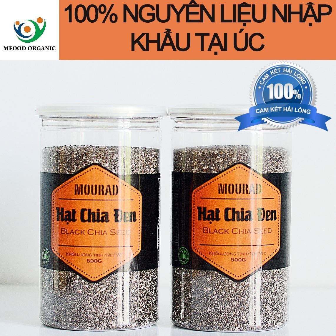 Hũ 500g hạt chia đen mourad's nhập khẩu úc