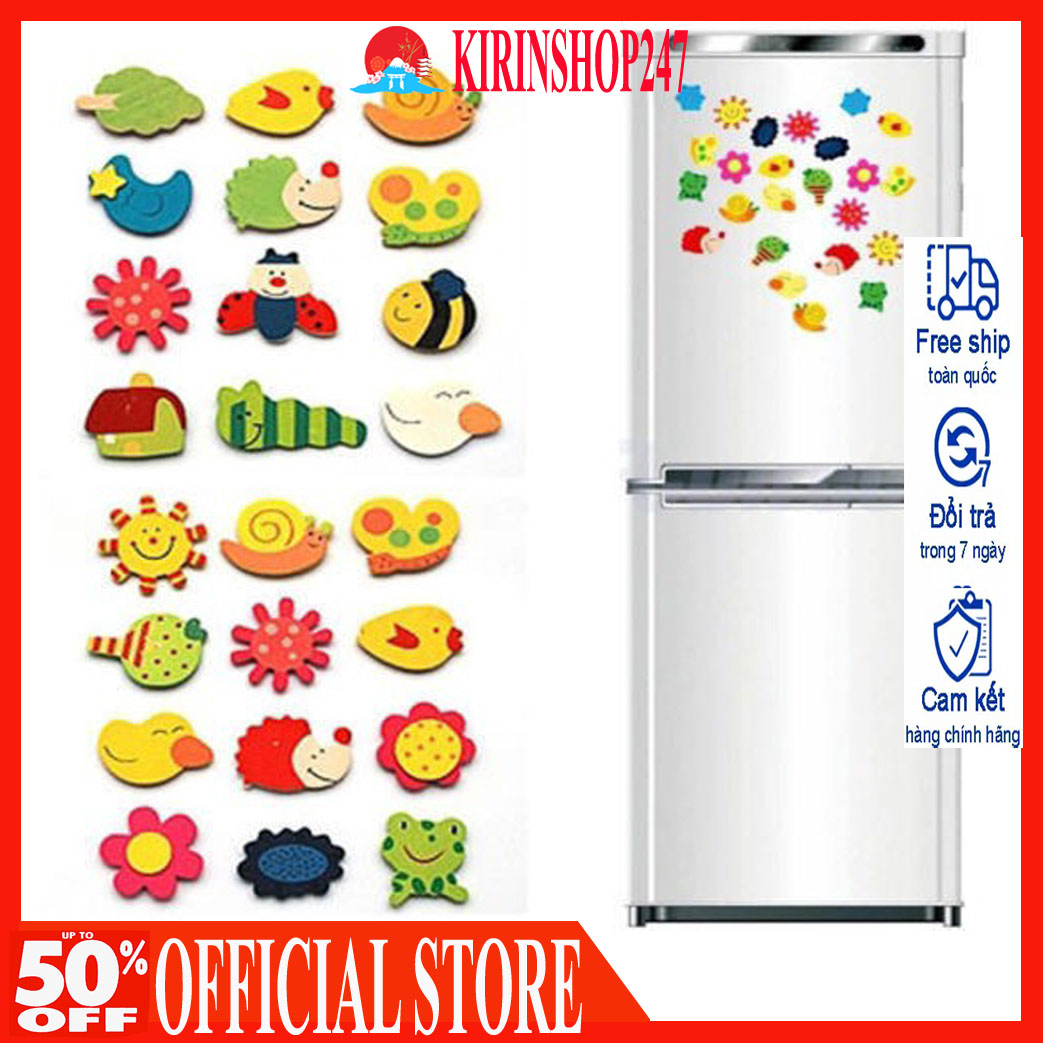 Set 12 miếng nam châm trang trí hoạ tiết hình thú