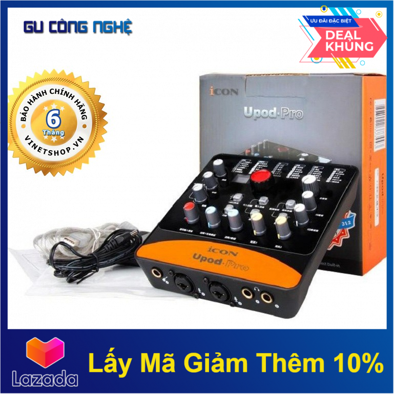 Bộ thu âm thanh livestream card icon upod pro bh 6 tháng đổi mới -dc3106