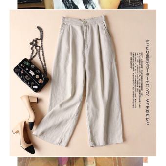 Quần nữ đũi nhật ống rộng dài