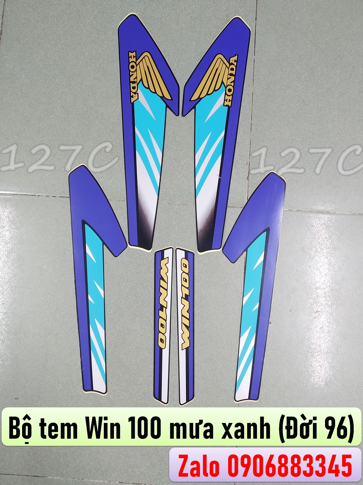 Bộ tem mưa xanh & mưa đỏ đời 96 win 100cc